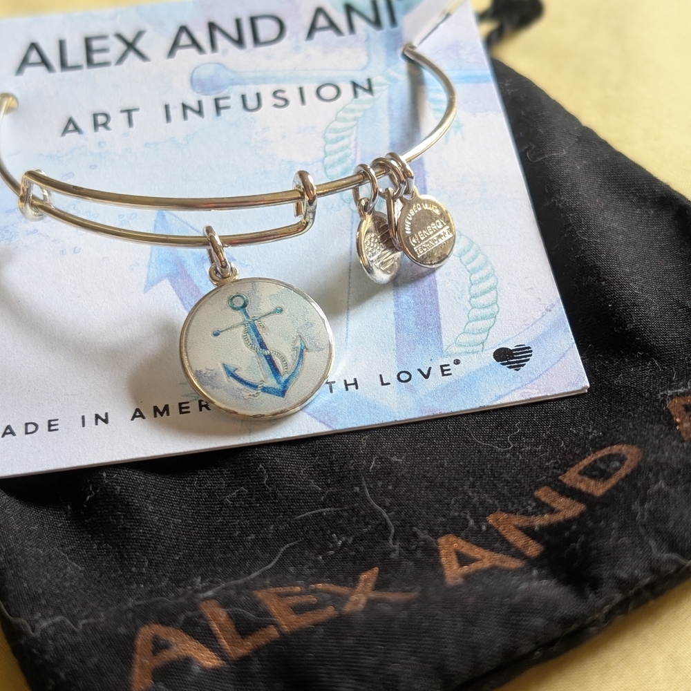 Alex and Ani Silver Nautical Charm Bangle - Picture 4 of 4